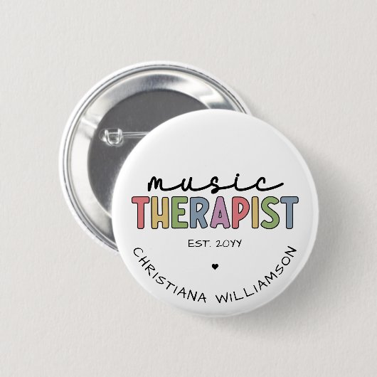 Aangepast Afstuderen muziektherapietherapie met mu Ronde Button 5,7 Cm (Voorkant /achterkant)