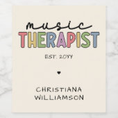 Aangepast Afstuderen muziektherapietherapie met mu Wijn Etiket (Enkel label)