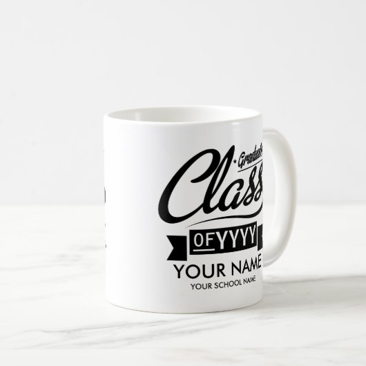 Aangepast Afstuderen (naam, schoolnaam en Afstudee Koffiemok (Voorkant rechts)