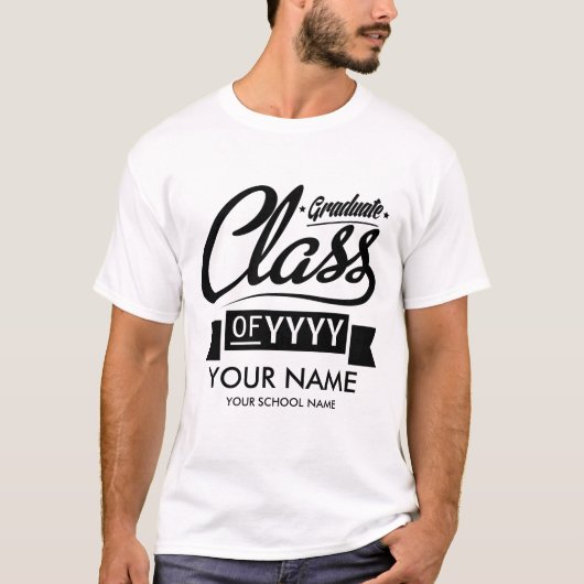 Aangepast Afstuderen (naam, schoolnaam en Afstudee T-shirt (Voorkant)