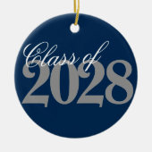 Aangepast Afstuderen | Navy Blue Grey Afstudeerder Keramisch Ornament (Voorkant)