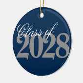 Aangepast Afstuderen | Navy Blue Grey Afstudeerder Keramisch Ornament (Links)