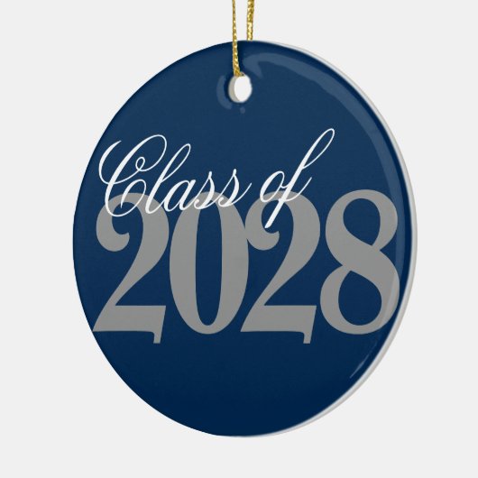 Aangepast Afstuderen | Navy Blue Grey Afstudeerder Keramisch Ornament (Links)