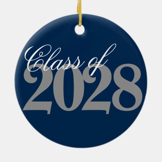 Aangepast Afstuderen | Navy Blue Grey Afstudeerder Keramisch Ornament (Achterkant)