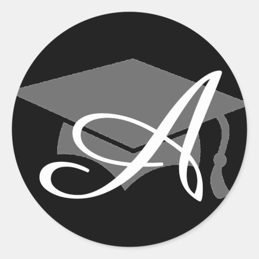 Aangepast Afstuderen nodigt kaartenvelopzegel uit Ronde Sticker (Voorkant)