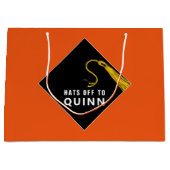 Aangepast Afstuderen Oranje grote cadeau Groot Cadeauzakje (Voorkant)