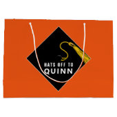 Aangepast Afstuderen Oranje grote cadeau Groot Cadeauzakje (Achterkant)