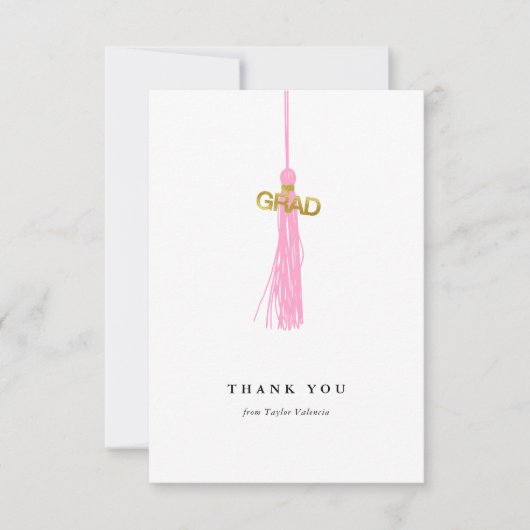 Aangepast afstuderen roze assel bedankkaart (Voorkant)