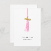 Aangepast afstuderen roze assel bedankkaart (Voorkant / Achterkant)