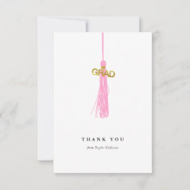 Aangepast afstuderen roze assel bedankkaart