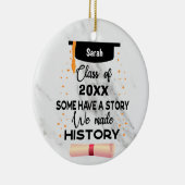 aangepast afstuderen Senior 2024 met naam Keramisch Ornament (Rechts)