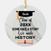 aangepast afstuderen Senior 2024 met naam Keramisch Ornament (Voorkant)
