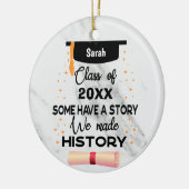 aangepast afstuderen Senior 2024 met naam Keramisch Ornament (Links)