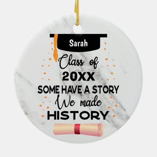 aangepast afstuderen Senior 2024 met naam Keramisch Ornament (Achterkant)