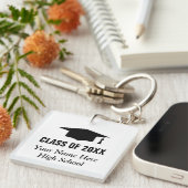 Aangepast afstuderen sleutelhanger cadeau met klas (Voorkant Rechts)