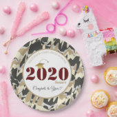 Aangepast Afstuderen Tan Camouflage Pattern Papieren Bordje (Feest)