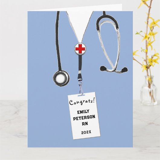 Aangepast Afstuderen van de verpleegschool Kaart (Gele Bloem)