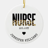 Aangepast afstuderen van Verpleegster Cheetah RN Keramisch Ornament (Voorkant)