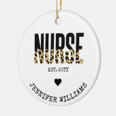Aangepast afstuderen van Verpleegster Cheetah RN Keramisch Ornament (Links)