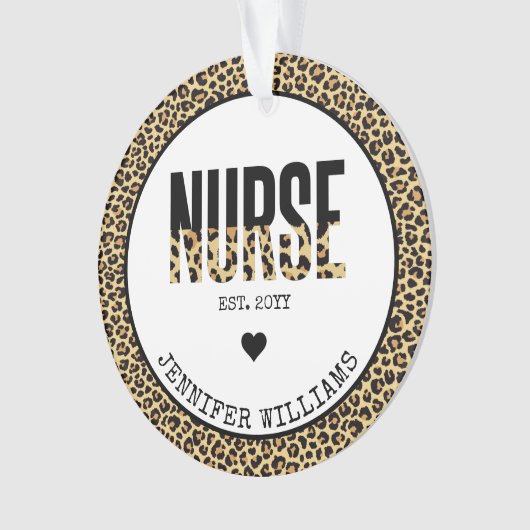 Aangepast Afstuderen van Verpleegster Cheetah RN Ornament (voorkant)