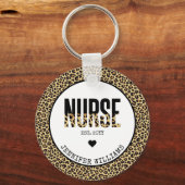 Aangepast Afstuderen van Verpleegster Cheetah RN Sleutelhanger (Voorkant)