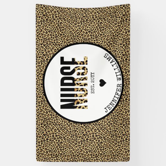 Aangepast Afstuderen van Verpleegster Cheetah RN Spandoek (Verticaal)