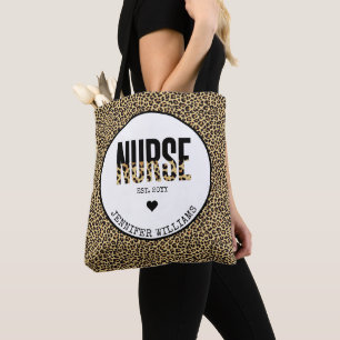 Aangepast Afstuderen van Verpleegster Cheetah RN Tote Bag