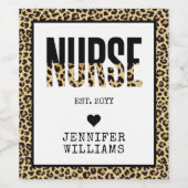 Aangepast Afstuderen van Verpleegster Cheetah RN Wijn Etiket (Enkel label)