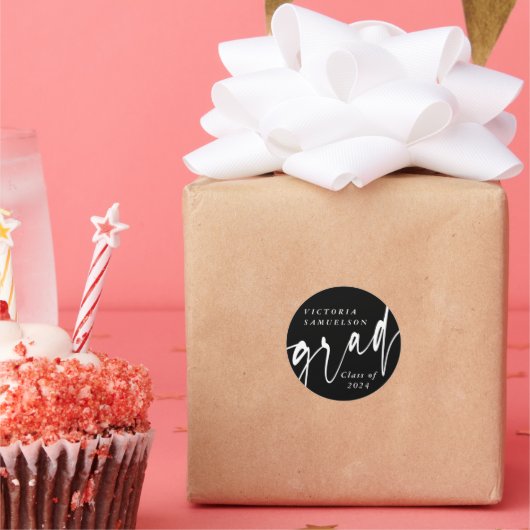 Aangepast Afstuderen voor aangepaste kleuren Ronde Sticker (Feest)