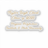 Aangepast Afstuderen voor afstuderen script Sticker (Voorkant)