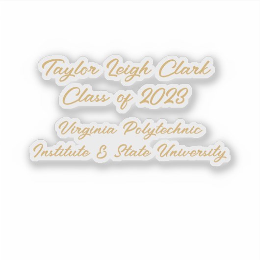 Aangepast Afstuderen voor afstuderen script Sticker (Voorkant)