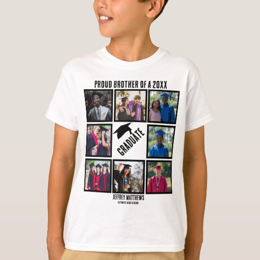 Aangepast Afstuderen voor broederfotocollage T-shirt (Voorkant)