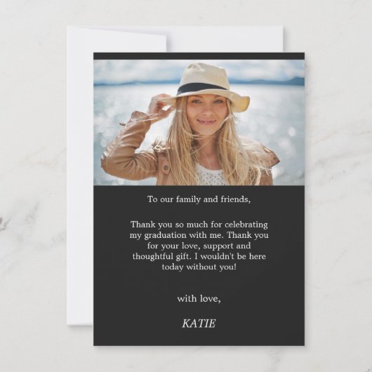 Aangepast Afstuderen voor Colleage Dog van de Foto Bedankkaart (Achterkant)