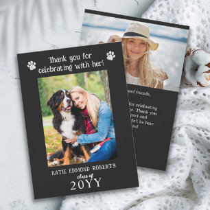 Aangepast Afstuderen voor Colleage Dog van de Foto Bedankkaart