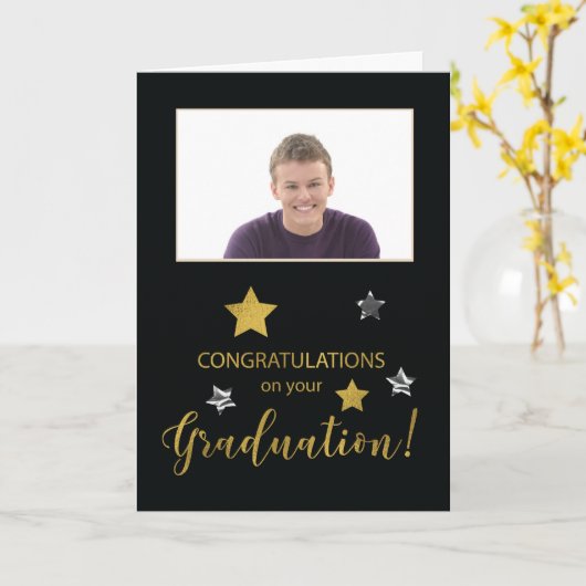 Aangepast Afstuderen voor foto's Gefeliciteerd Gol Kaart (Gele Bloem)