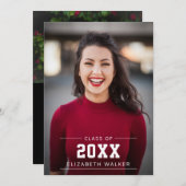 Aangepast Afstuderen voor foto's Modern White Over Aankondiging (Voorkant / Achterkant)