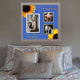 Aangepast Afstuderen voor fotozonnebloemen Folie Afdrukken