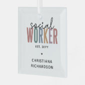 Aangepast Afstuderen voor maatschappelijk werkers Glas Ornament (Voorkant links)