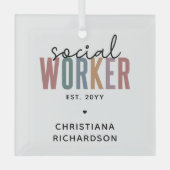 Aangepast Afstuderen voor maatschappelijk werkers Glas Ornament (Voorkant)