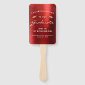 Aangepast Afstuderen voor rood metallisch wit goud Handwaaier (Voorkant)