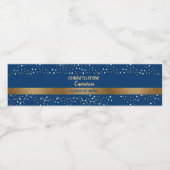 Aangepast Afstuderen voor Royal Blue Gold-felicita Waterfles Etiket (Enkel label)