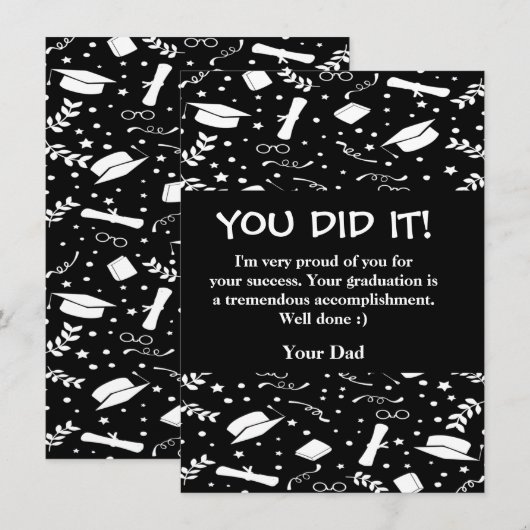 Aangepast Afstuderen Wenskaart twee zonder vetlaag Kaart (Voorkant / Achterkant)