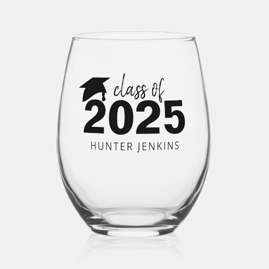 Aangepast Afstuderen Wijnglas Zonder Voet (Voorkant)