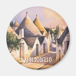 Aangepast Alberobello Trulli Huis Italië Aquarel Magneet