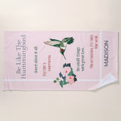 Aangepast als een Hummingbird Beach Towel Strandlaken (Voorkant)