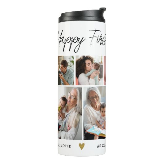 Aangepast als Grootma 9 fotocollage Thermosbeker (Gedraaid links)