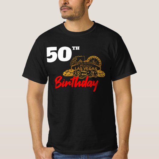Aangepast als Las Vegas Birthday Party T-shirt (Voorkant)