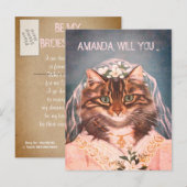 Aangepast als mijn bruidsmeisje uitnodiging briefkaart (Voorkant / Achterkant)