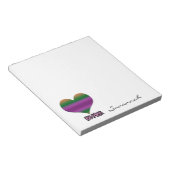 Aangepast als mijn Valentijn Paarse strepe hartsla Notitieblok (Schuin)