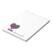 Aangepast als mijn Valentijn Paarse strepe hartsla Notitieblok (Linkerzijde)